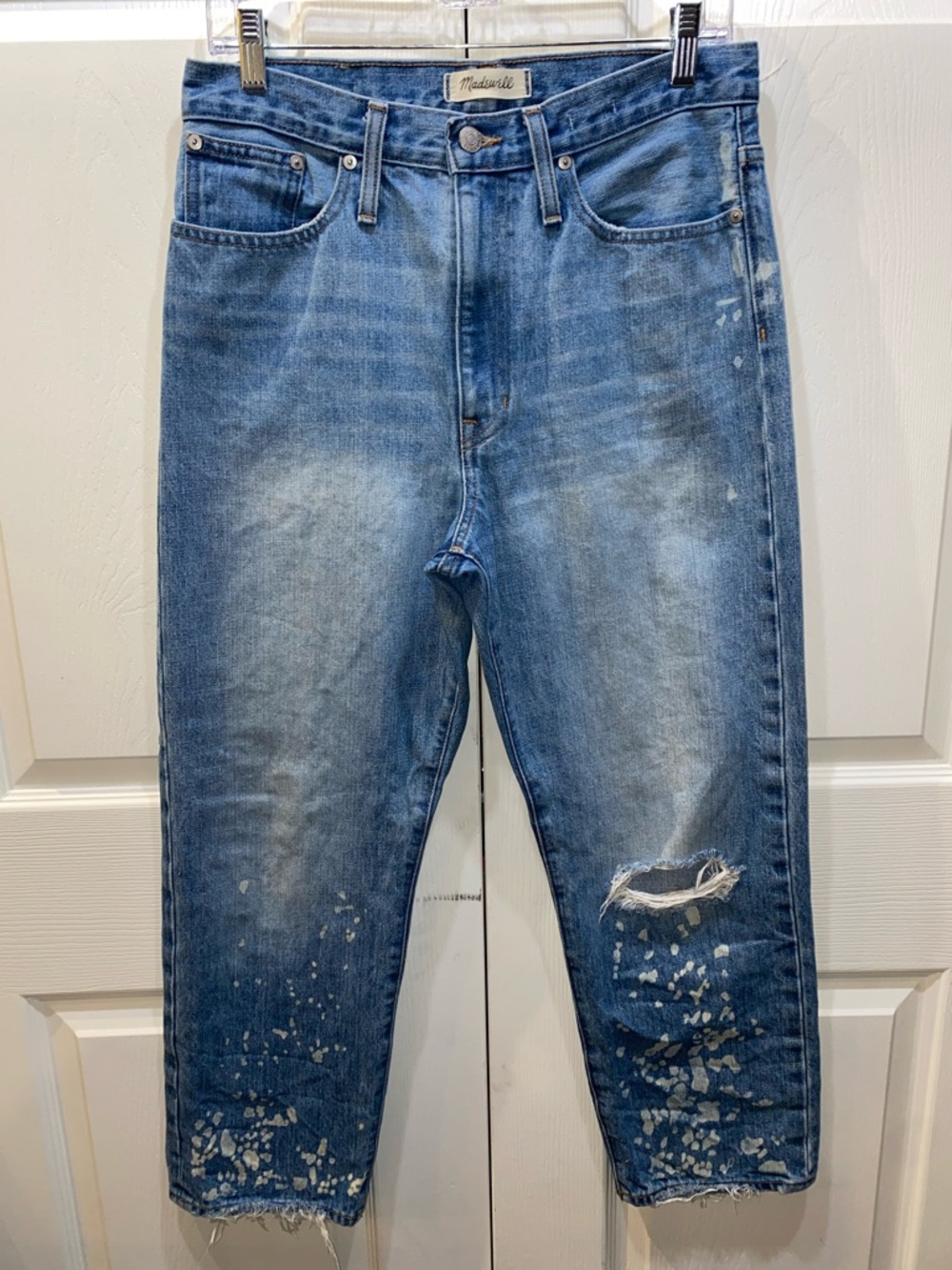 Madewell The Dad Jean Ripped Distressed Paint Splatter Size 29